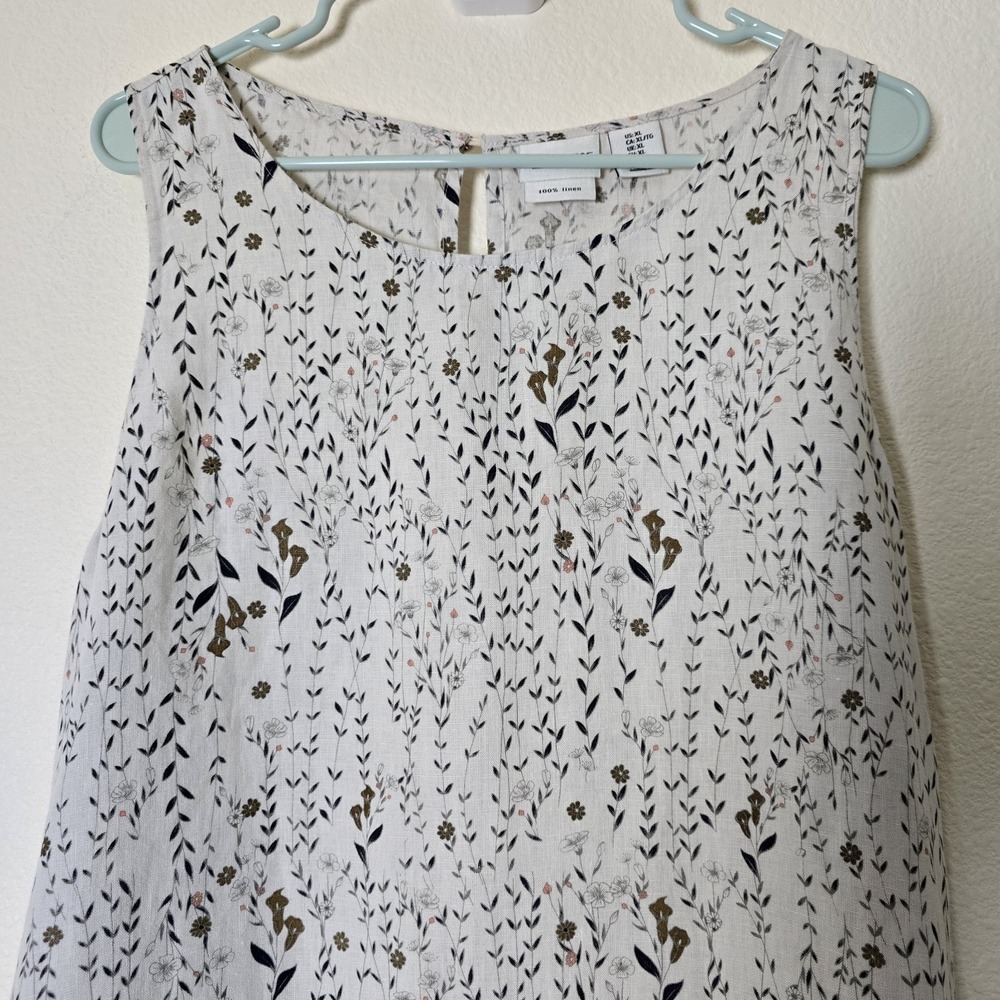 Rachel Zoe Women's XL Floral Shift Dress 100% Linen Pockets Coastal Beach Boho - Picture 3 of 9